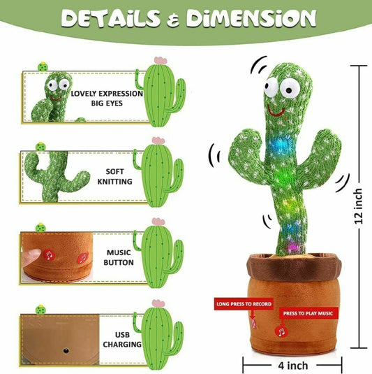 Cute Dancing Cactus Rechargeable Toy for Kids