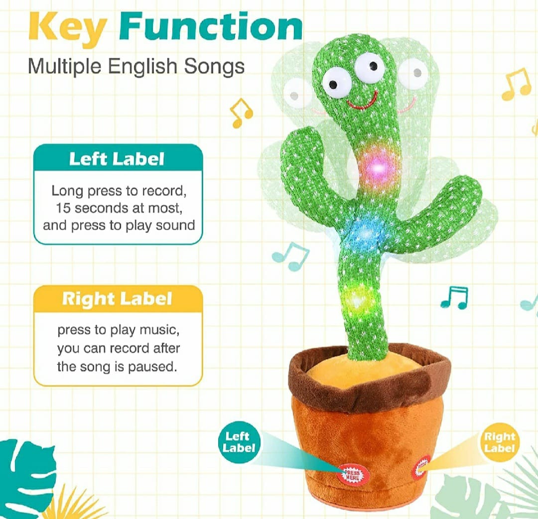 Cute Dancing Cactus Rechargeable Toy for Kids