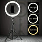 10.0-Inch Round LED Ring Light Set with Adjustable Desktop Tripod