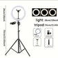 10.0-Inch Round LED Ring Light Set with Adjustable Desktop Tripod