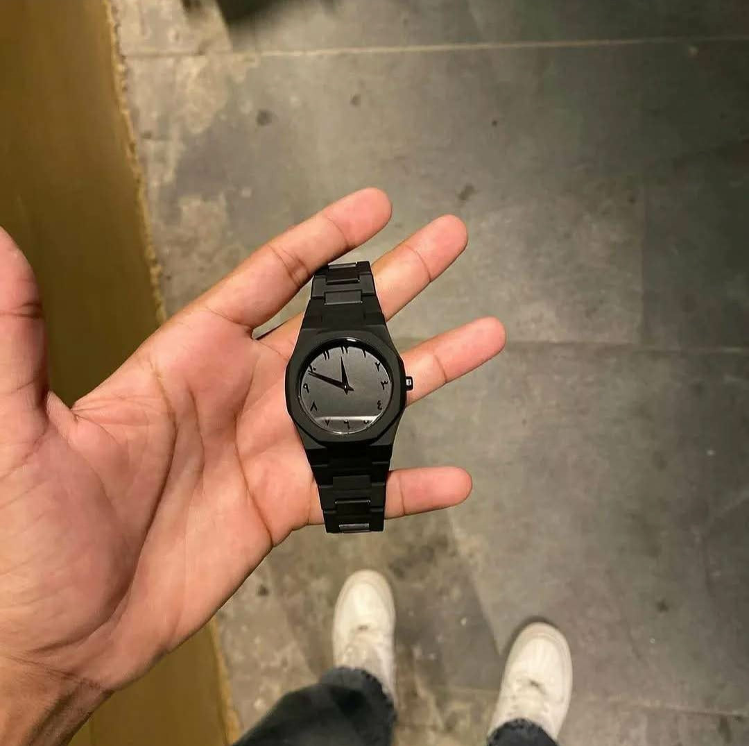 Black Arabic Aura Watch For Men's
