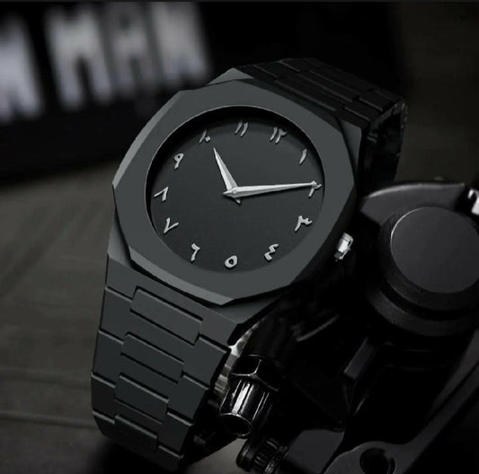 Black Arabic Aura Watch For Men's
