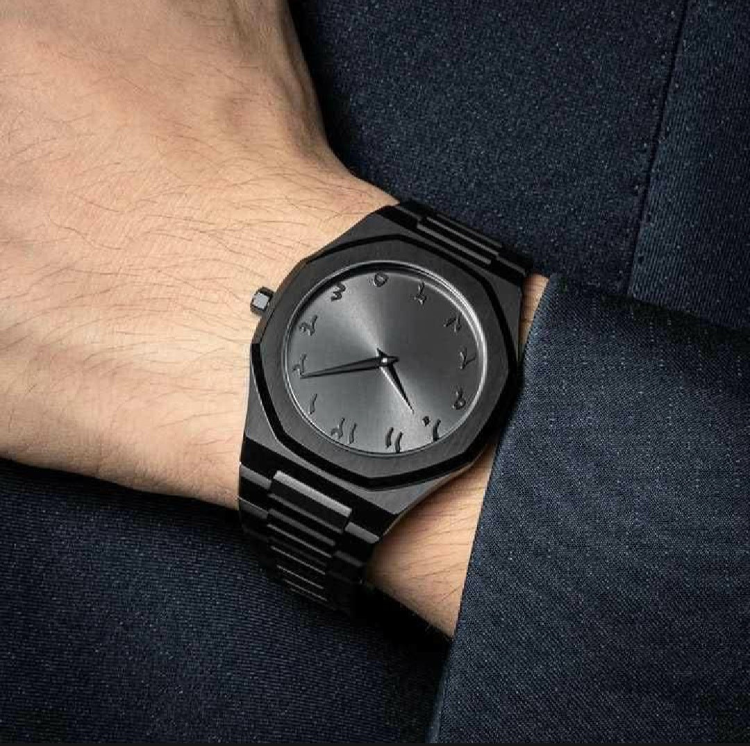 Black Arabic Aura Watch For Men's