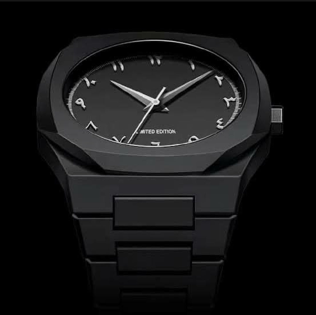 Black Arabic Aura Watch For Men's