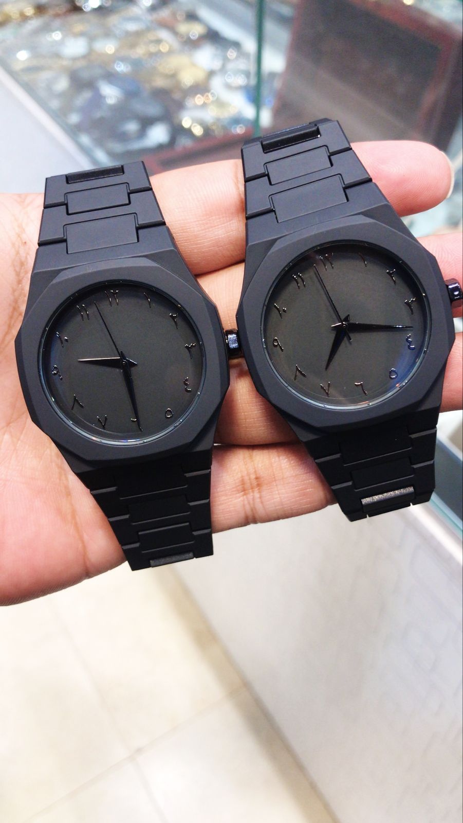 Black Arabic Aura Watch For Men's